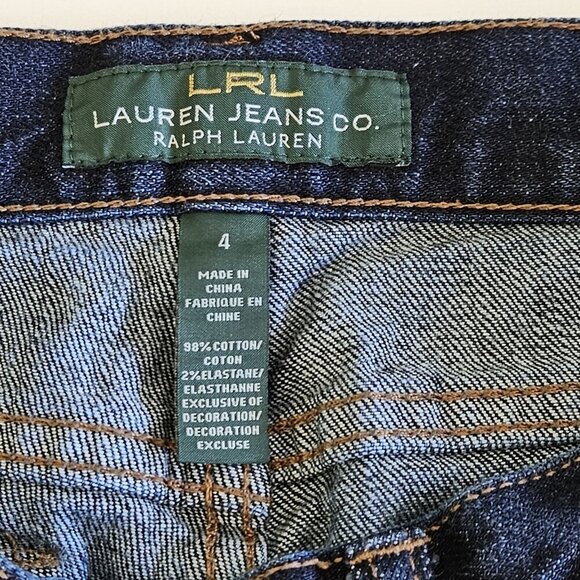 Lauren Ralph Lauren Jeans Women 4 Navy Classic Bootcut Stretch Western Preppy - Picture 3 of 16